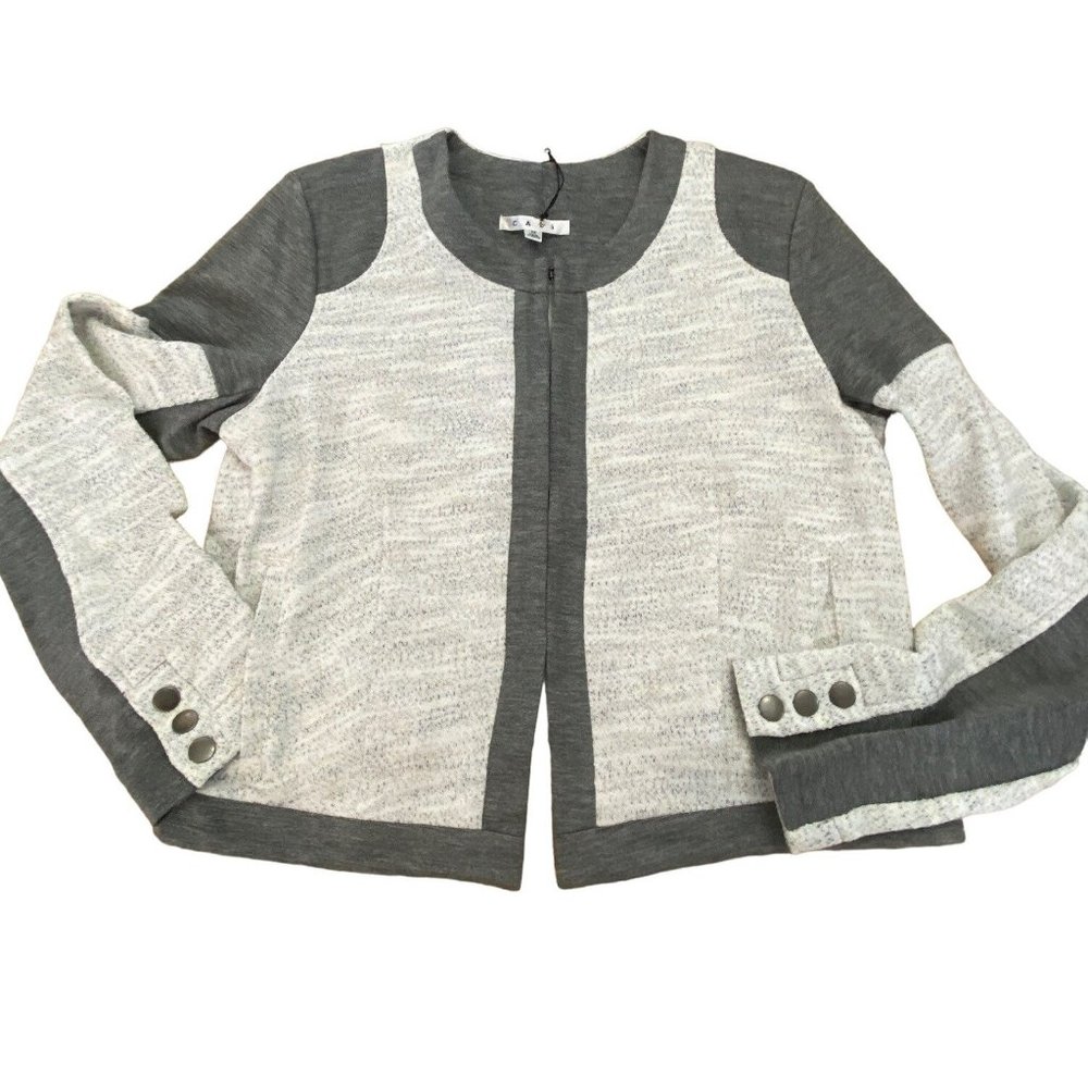 NWT CAbi Shrunken Moto Blazer Jacket M in Gunmetal Gray #211 MSRP$158 - Picture 6 of 16